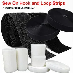 1/2/3/5Meters Sew on Hook and Loop Fastener Tape Non-Adhesive Back Nylon Strips Fabric Fastener Interlocking Tape DIY Sewing