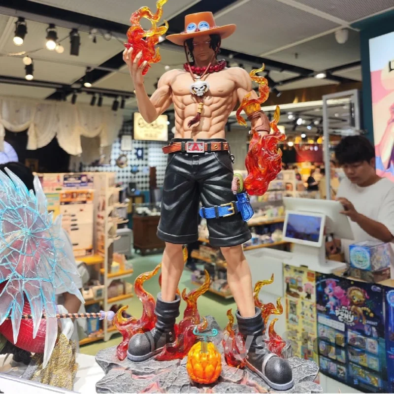 Large 70cm One Piece 1/3 Ace Gk Fantasy Third Anniversary Super Huge Figures Trendy Statue Collect Decoration Christmas Gift