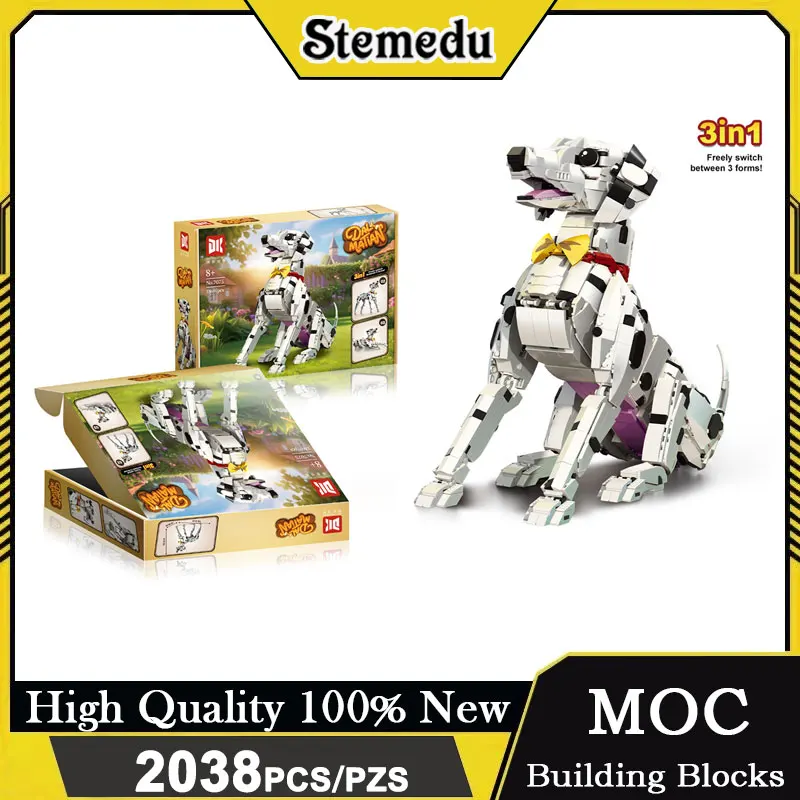 

1869PCS Creative Dalmatian Dog Animal Building Blocks 3 in 1 Model Kit DIY Assembly Bricks Toy Birthday Christmas Halloween Gift