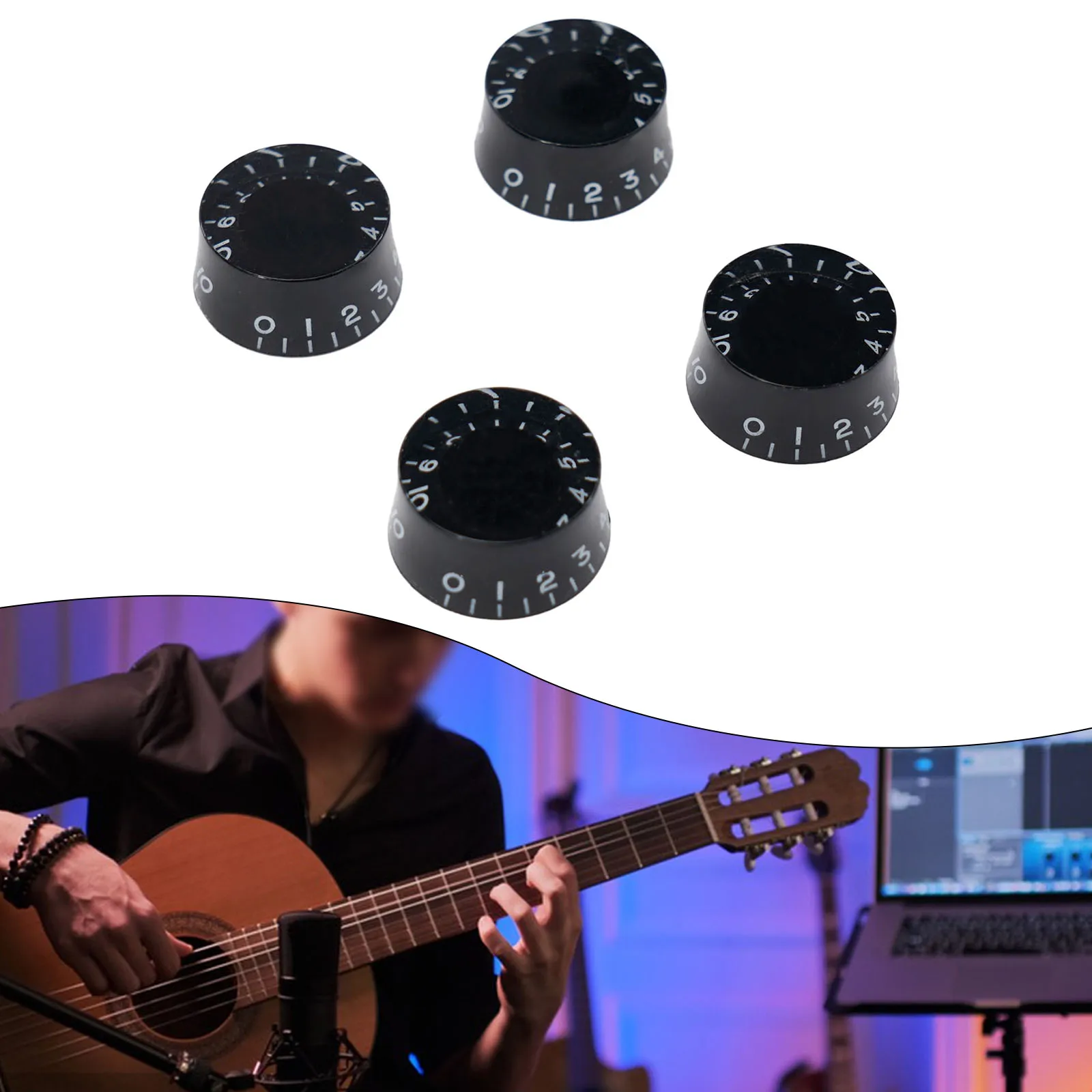 Volume Knob Guitar Knobs Vintage Style 4pcs Fit Most LP Guitars Magnifies The Digits Speed Control Knobs High Quality