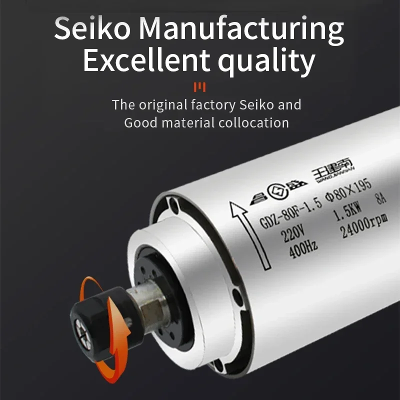 CNC Router Spindle Motor ER11 ER16 ER20 VFD 800W 1.5KW 2.2KW for DIY Milling Engraving Machine 65/80/100mm Clamp Water Pump view 6