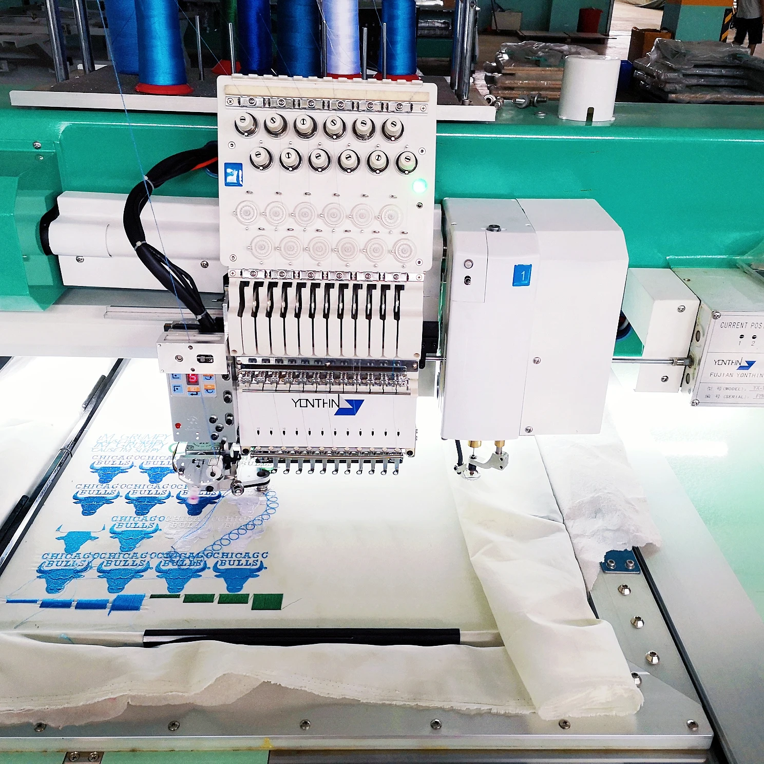 Yonthin Industrial Like Tajima 1 Head Computer Sewing Embroidery Machine for Clothes Logo