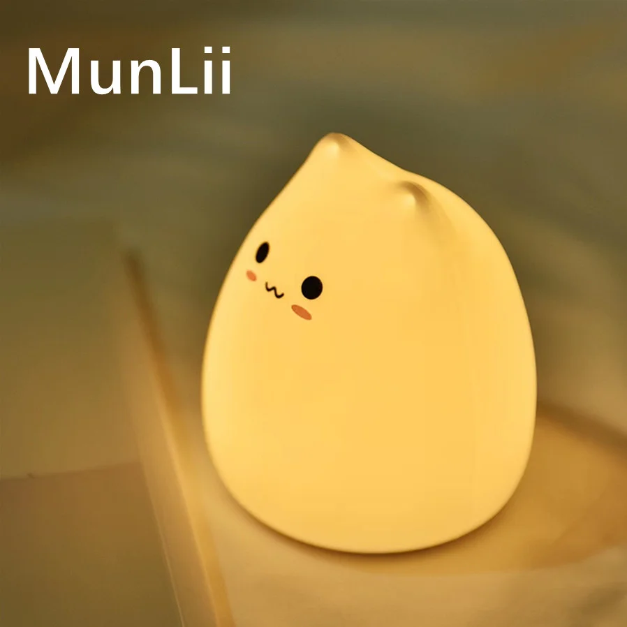 LED Night Light Kawaii Cat Lamp Wireless Touch Sensor Silicone Battery Animal Light Child Holiday Bedroom Desktop Decor Lamp