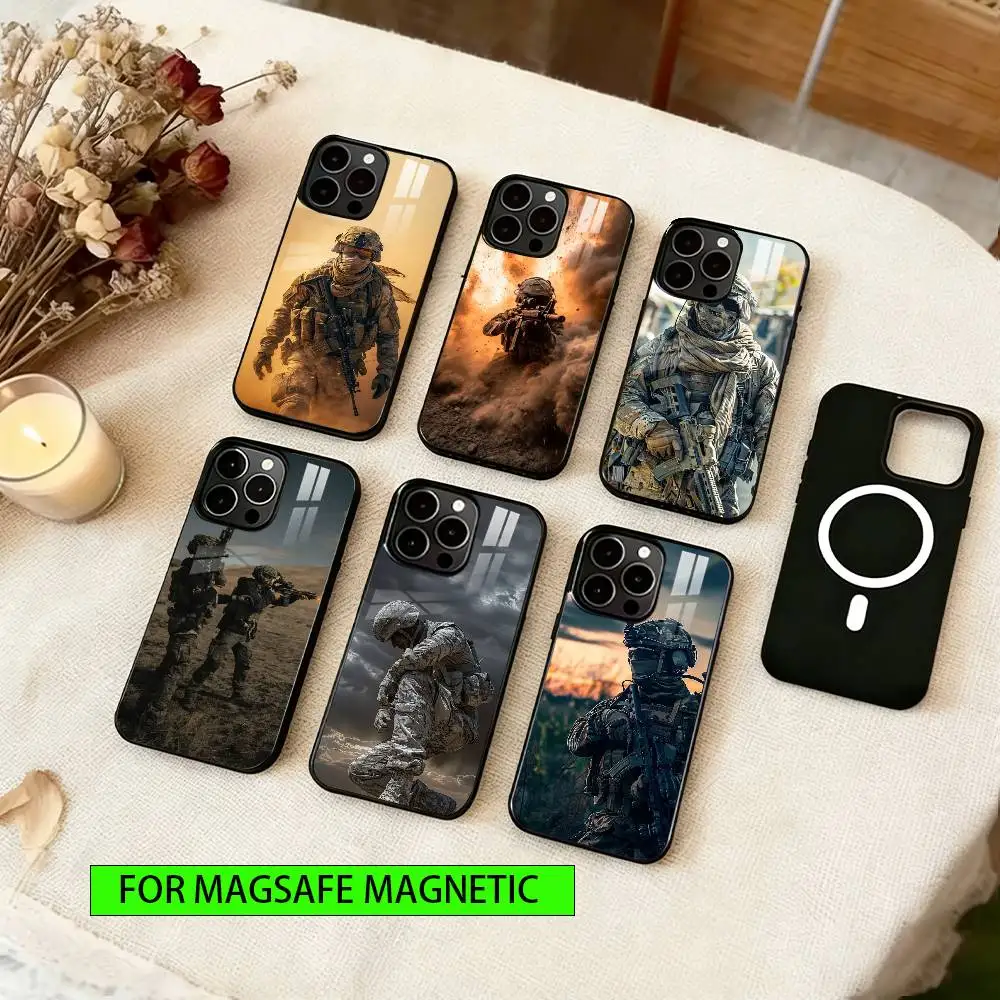 

Army special forces Phone Case For iPhone17,16,15,14,13,12,11 Plus,Pro Magnetic For Magsafe Wireless Charging