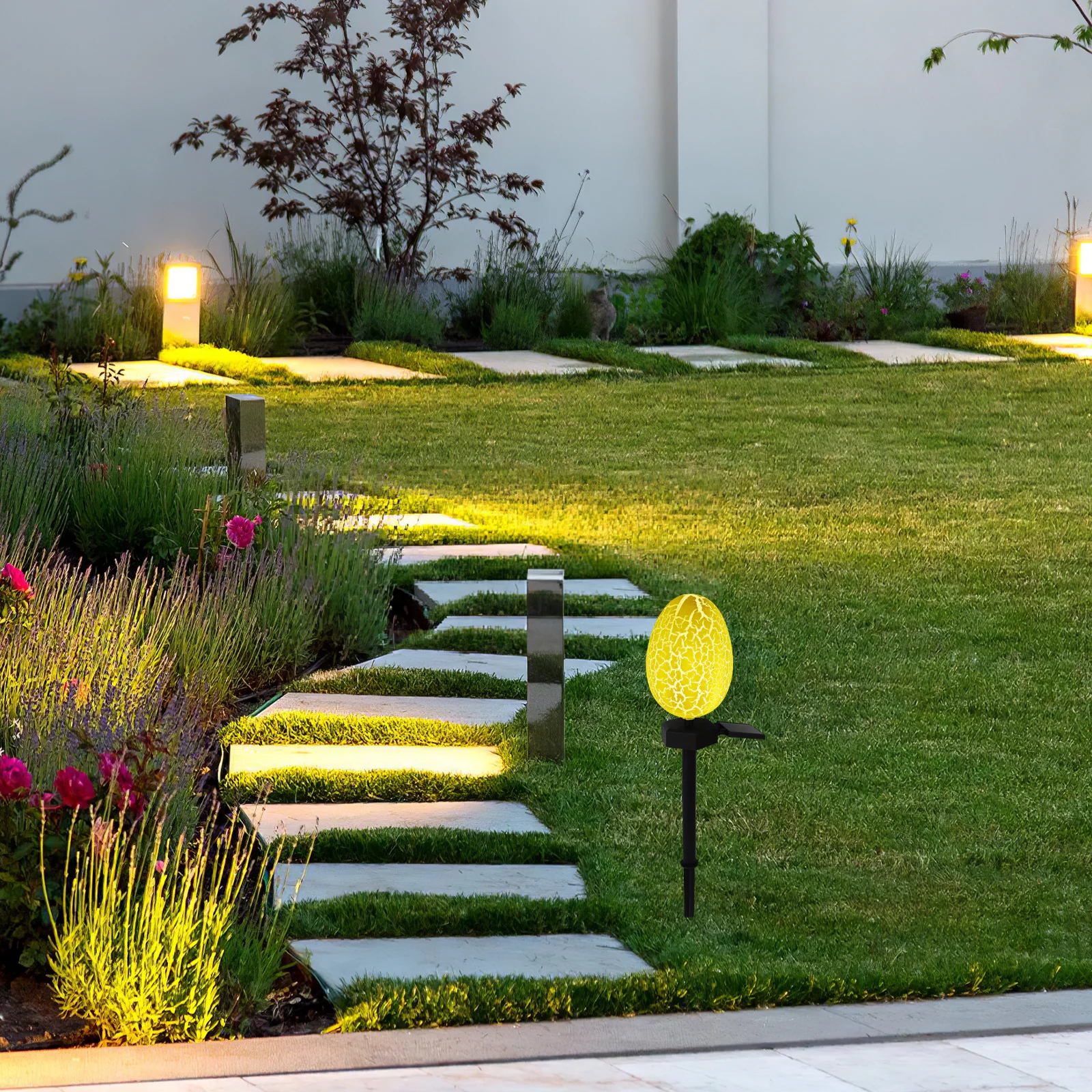 

Защитный чехол для садового светильника в виде пасхального яйца с эффектом кракелюра, на солнечной батарее, для уличного освещения дорожек, патио и двора