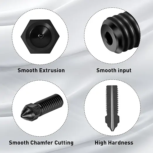 Oficjalny zestaw dysz ze stali hartowanej Creality Ender 3 V3 KE/K1 z osłoną, 0.2/0.4/0.6/0.8/1.0/1.2mm do drukarek 3D K1 Max, CR-10 SE — zdjęcie produktu 3