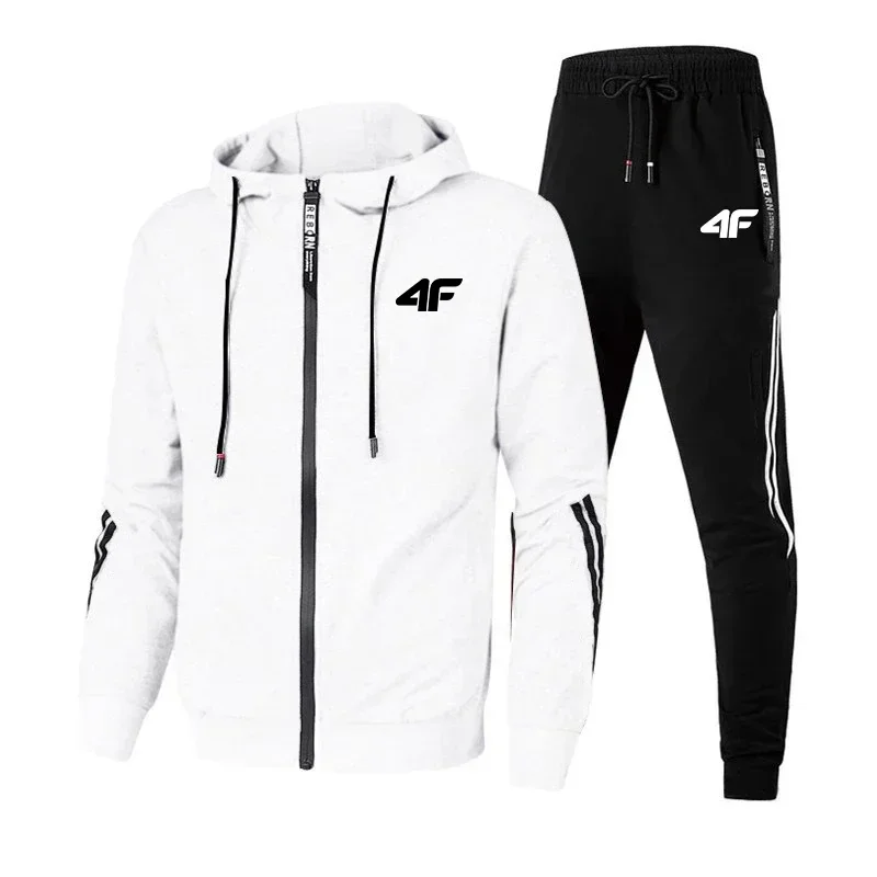 

New Fashion Streetwear, a Two-piece Set of Autumn Sport Pants and Zippered Windproof Jackets, Men's Casual and Sporty Suits