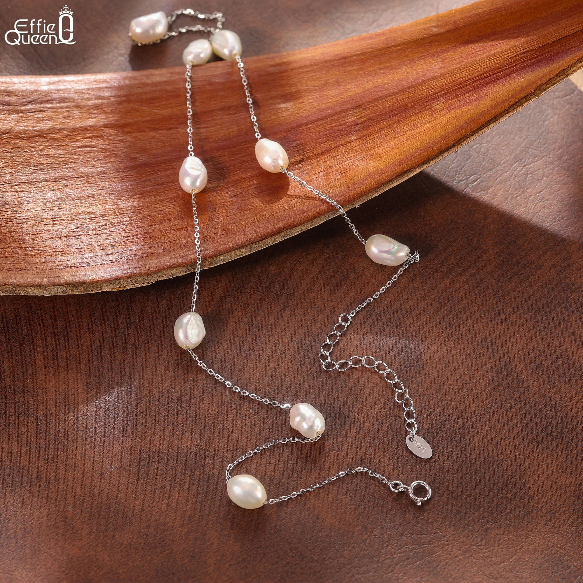 

Ожерелье-чокер EFFIE QUEEN из натурального серебра 925 пробы с барочным жемчугом и позолотой 14 карат, простое украшение для женщин, подарок на свадьбу или вечеринку GPN97