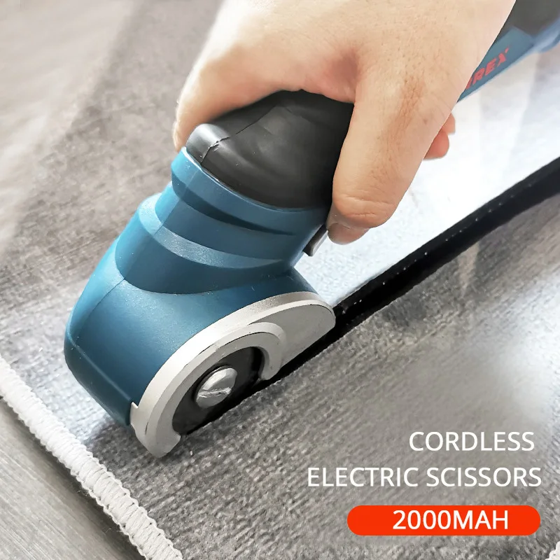【Hot】Cordless Electric Scissors For Cloth Carpet Leather, Hand-held Circular Knife Cutting Machine Rechargeable