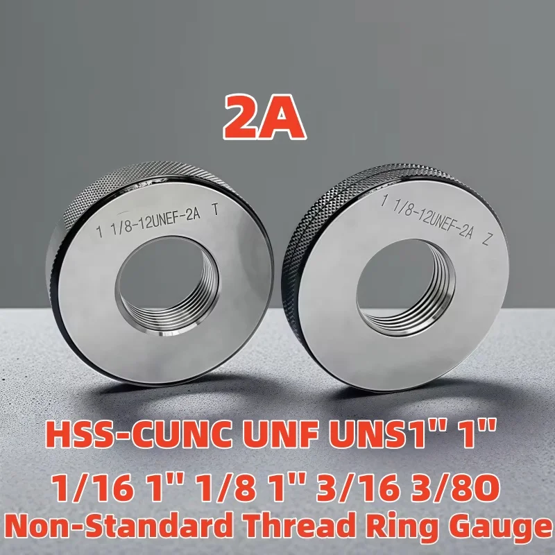 

1SET(1*GO+1*NOGO) UNC/F/EF/S1'' 1'' 1/16 1'' 1/8 1'' 3/16 3/8 2A Unified thread ring gauge set Screw Gauges