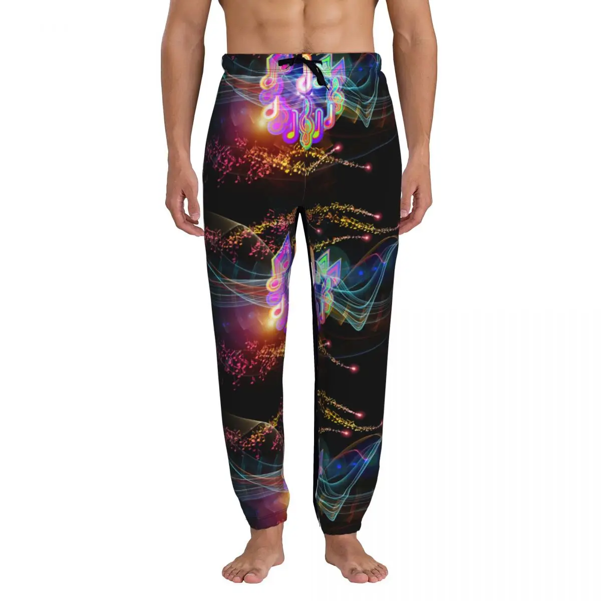 Men Pants Colorful F Waves And Music Notes Male Trousers Fitness Sweatpants Streetwear