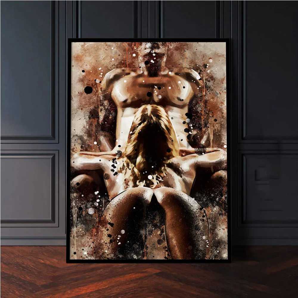 Sex Scene Erotic Love Couple Embrace Diy Diamond Painting Wall Art Pictures Full Drill Mosaic Kits Embroidery Bedroom Decor Gift