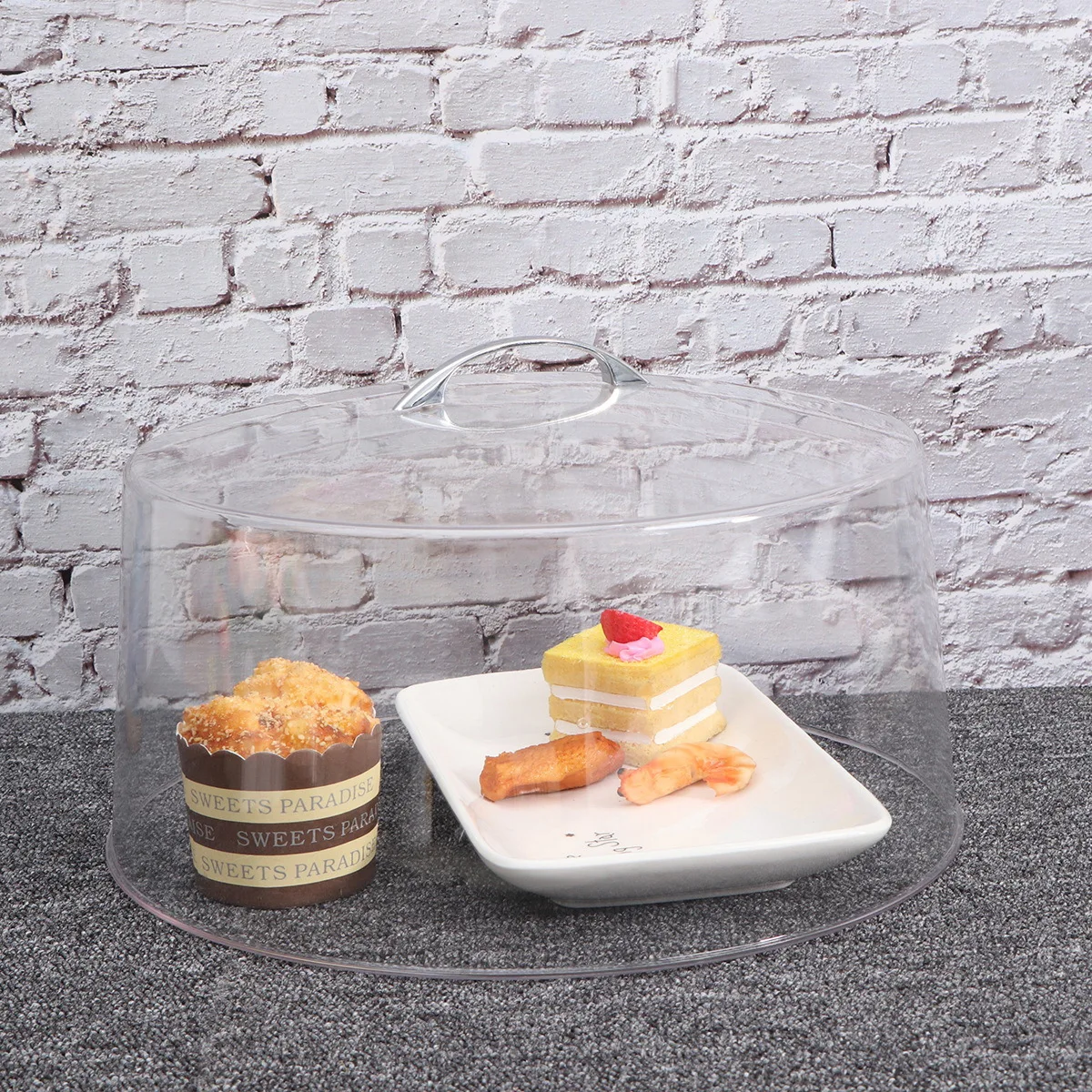 

Transparent Dish Cover 30Cm Diameter for Western Dishes Cakes Clear Food Protector Nontoxic Premium Material Longlasting