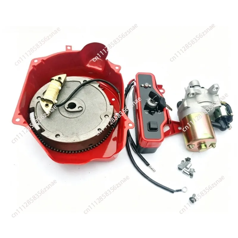 Electric Start Complete Kit with Motor & Magnet Flywheel for Generator 168F 170F GX160, 2KW‑3KW