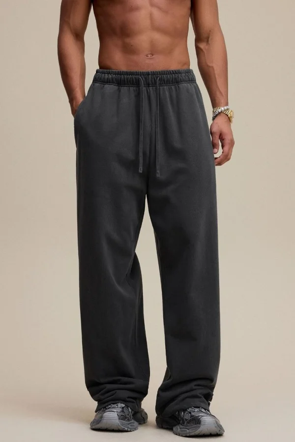 

Pure Cotton Fleece Sportswear Pants, Men's Casual Loose Sweatpants, Wide-leg Pants, Autumn and Winter Warm Long Pants, Trendy