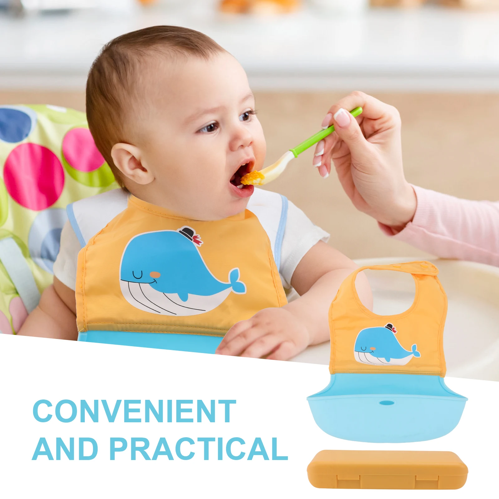 

Waterproof Baby Eating Bibs Kids Feeding Drool Bib Silicone Material Smooth Surface Easy Clean Home Infant Dining Accessories