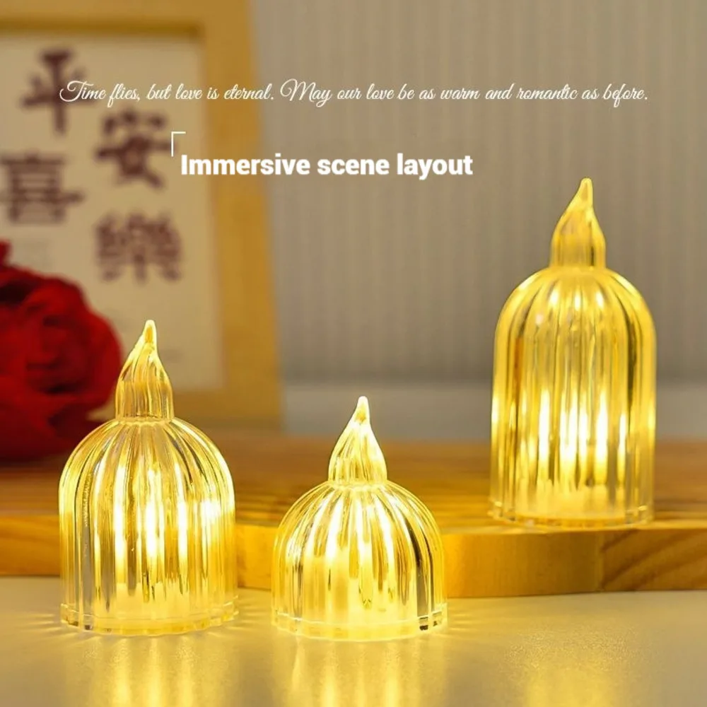 Creative Round Candy Candle Light with Real Crystal Decorative Bedside Lamp for Birthday Gift Romantic Home Decor