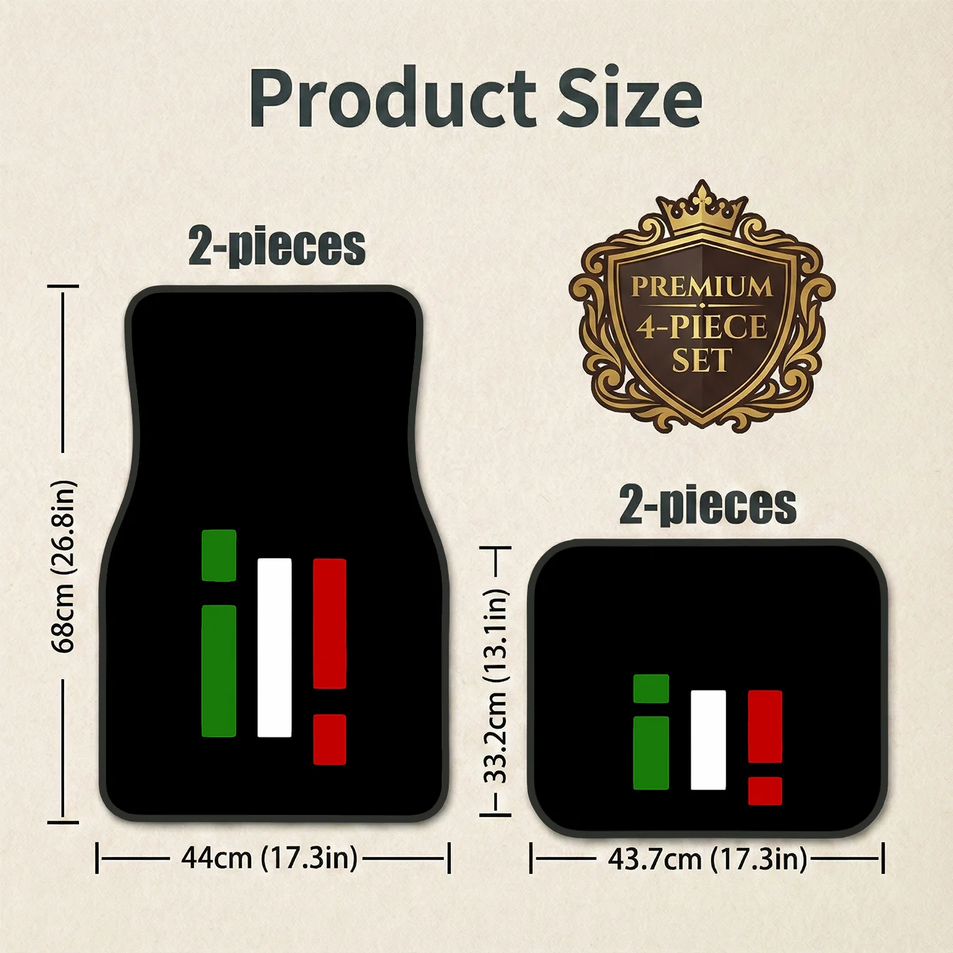 4pcs Personalised Car Mats In Stylish Style, Unique Interior Look, Universal Fit, Great Gift For Car Enthusiasts