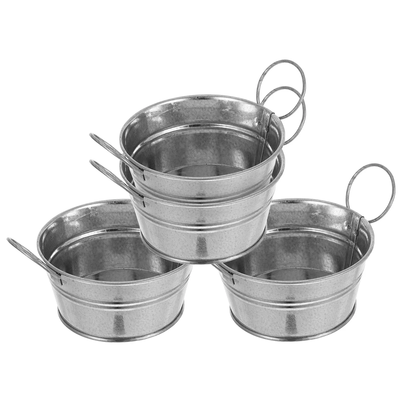 4Pcs Mini Galvanized Metal Buckets Small Flower Vase Set Vintage Style Rustic Decor Pails for Indoor Outdoor Floral Arrangements