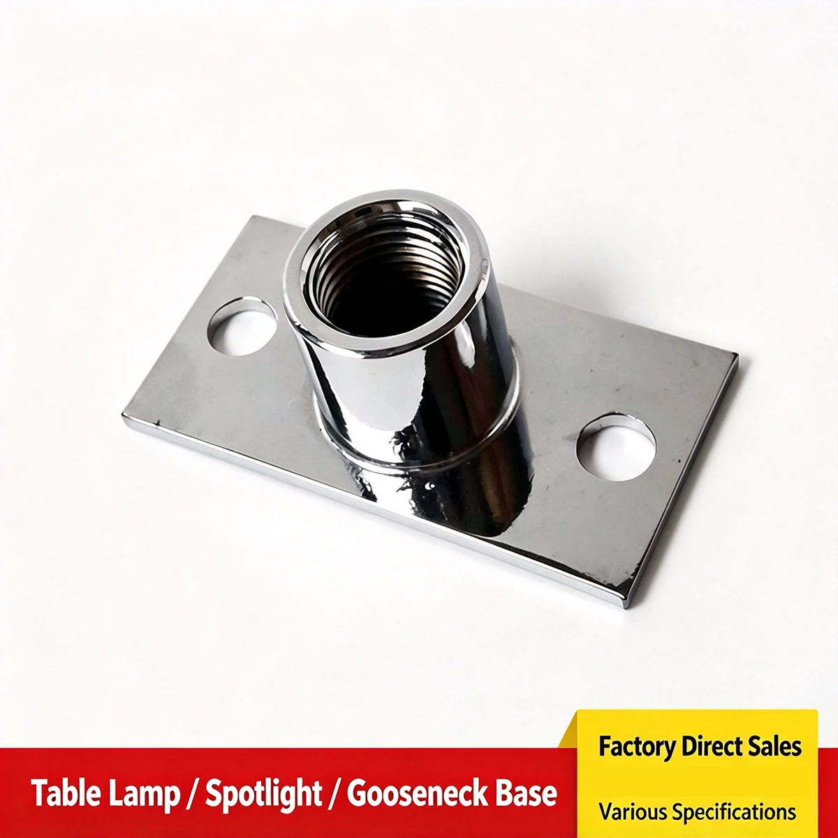 1pcs Table Lamp Base M10*1 Fixed Bracket Hose LED Square Lamp Holder DIY Machine Tool Lamp Wall Lamp Desk Lamp Silver Black