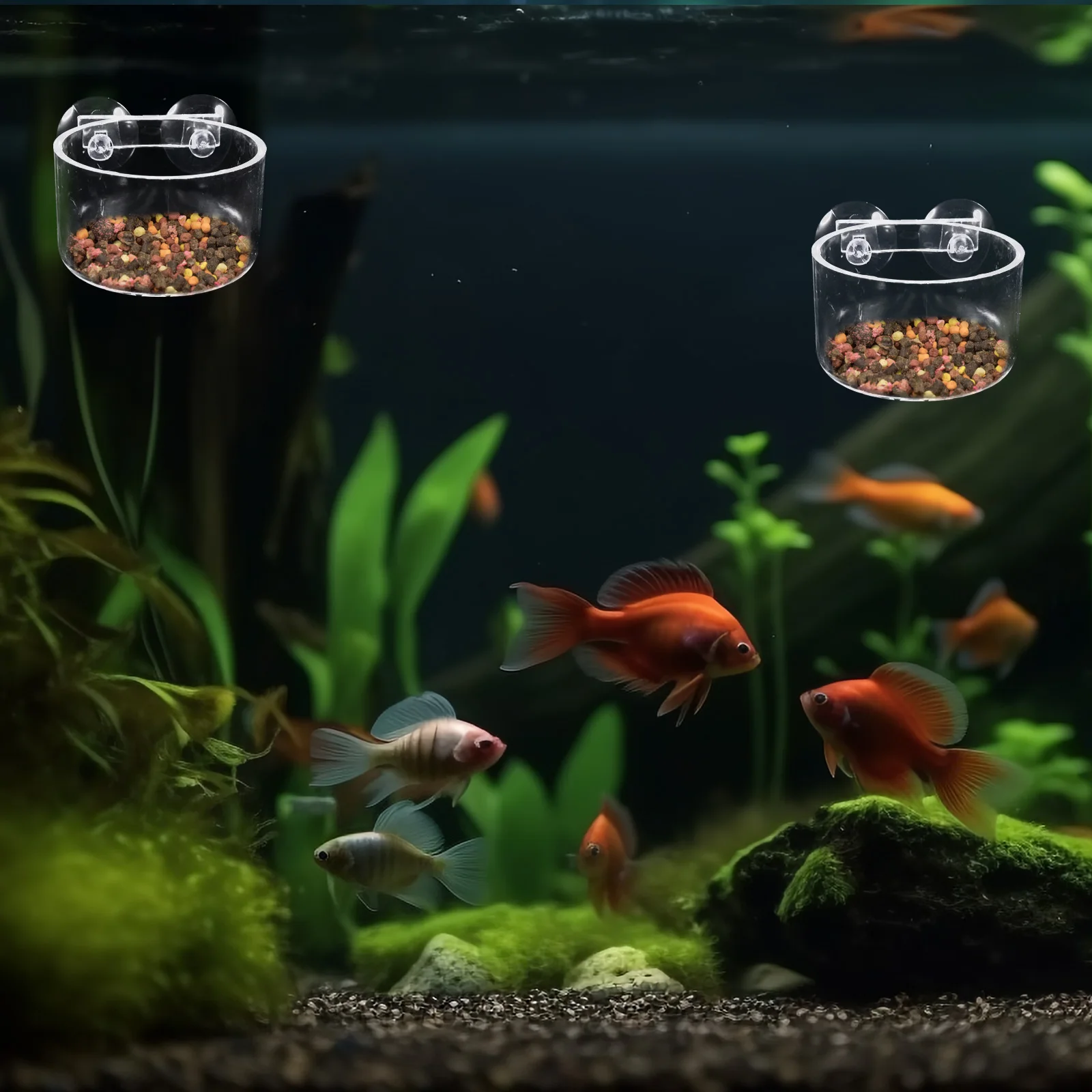 

4pcs Aquarium Planter Fish Tank Decor Clear Acrylic Hanging Plant Cup Splash Resistant For Hydroponic Cultivation Aquatic Plant