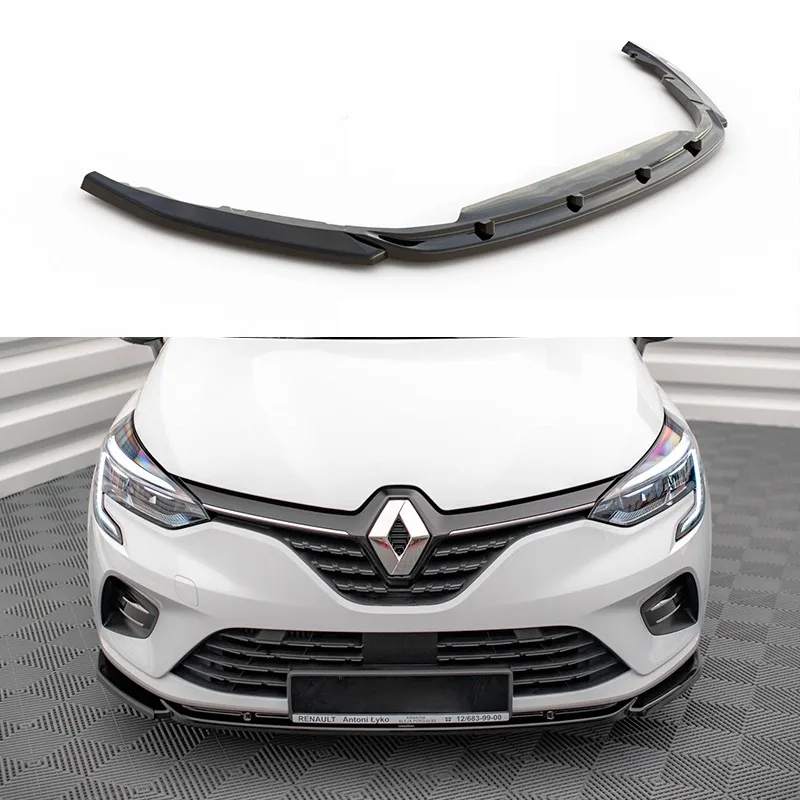 

Для Renault Clio Mk5 Standard Sce TCe E-TECH 2019-2023 Maxton Style Передняя крышка спойлера Передний бампер Губный спойлер Сплиттер Крышка