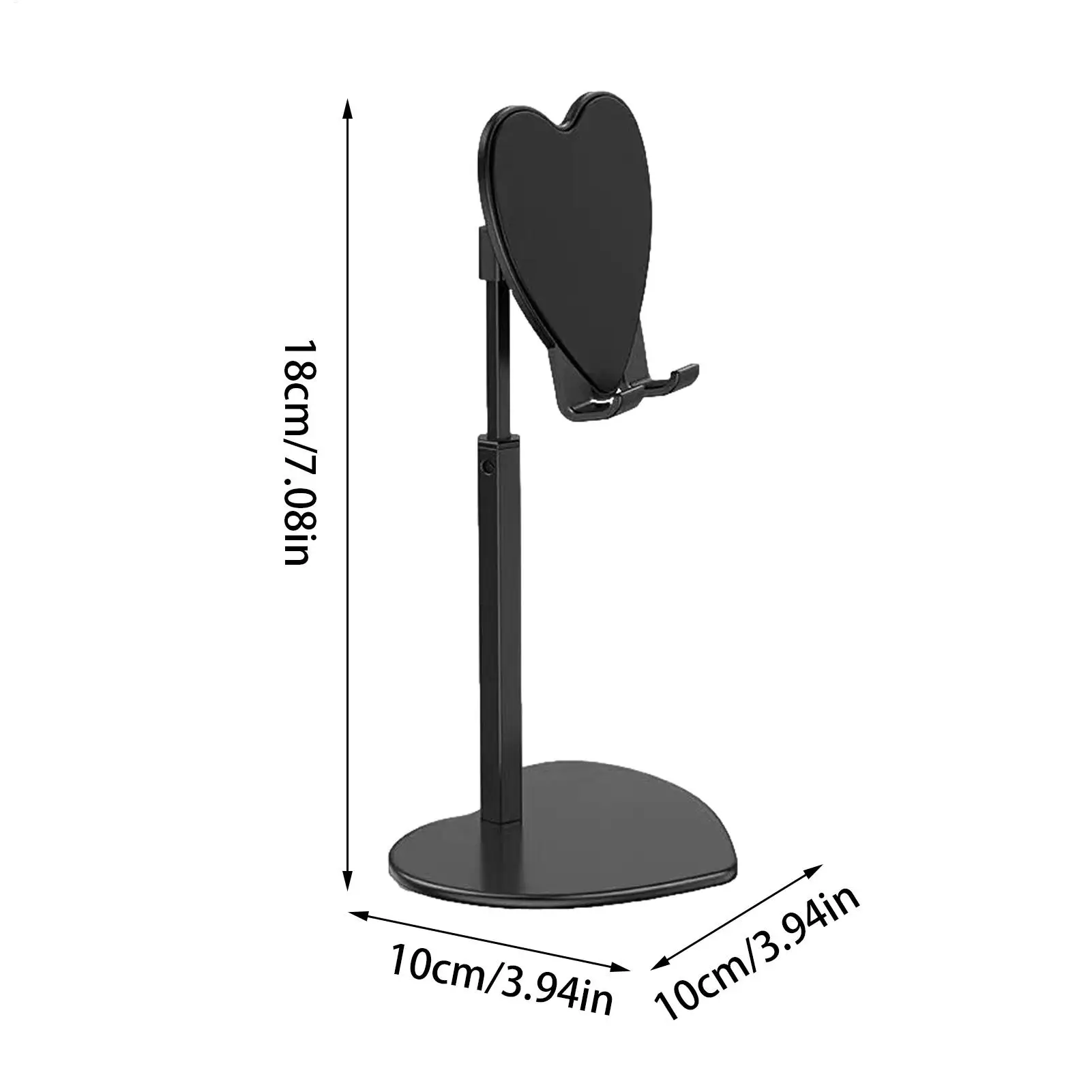 Cellphone Tripod Mount Adjustable Heart Shaped Cell Phone Stand For Desk Retractable Tablet Mount For Desk Phone Tablet Bracket