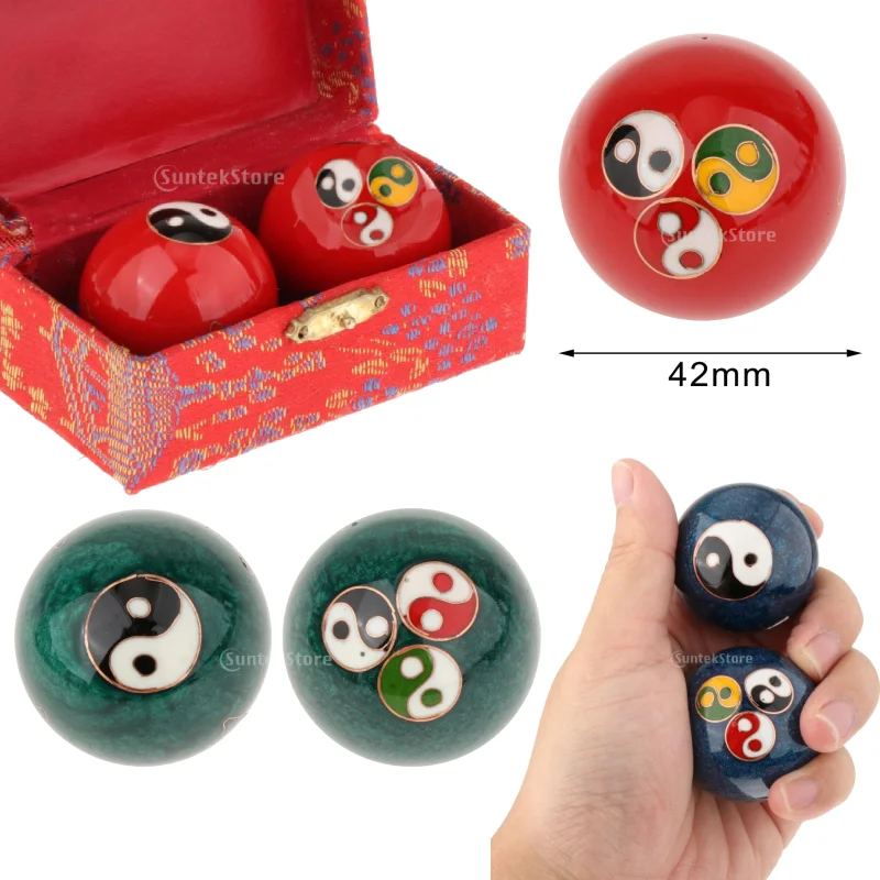 2 stks Chinese Baoding Ballen Met Fitness Senioren Vinger Behendigheid Massager Baoding Ballen Ontspannen