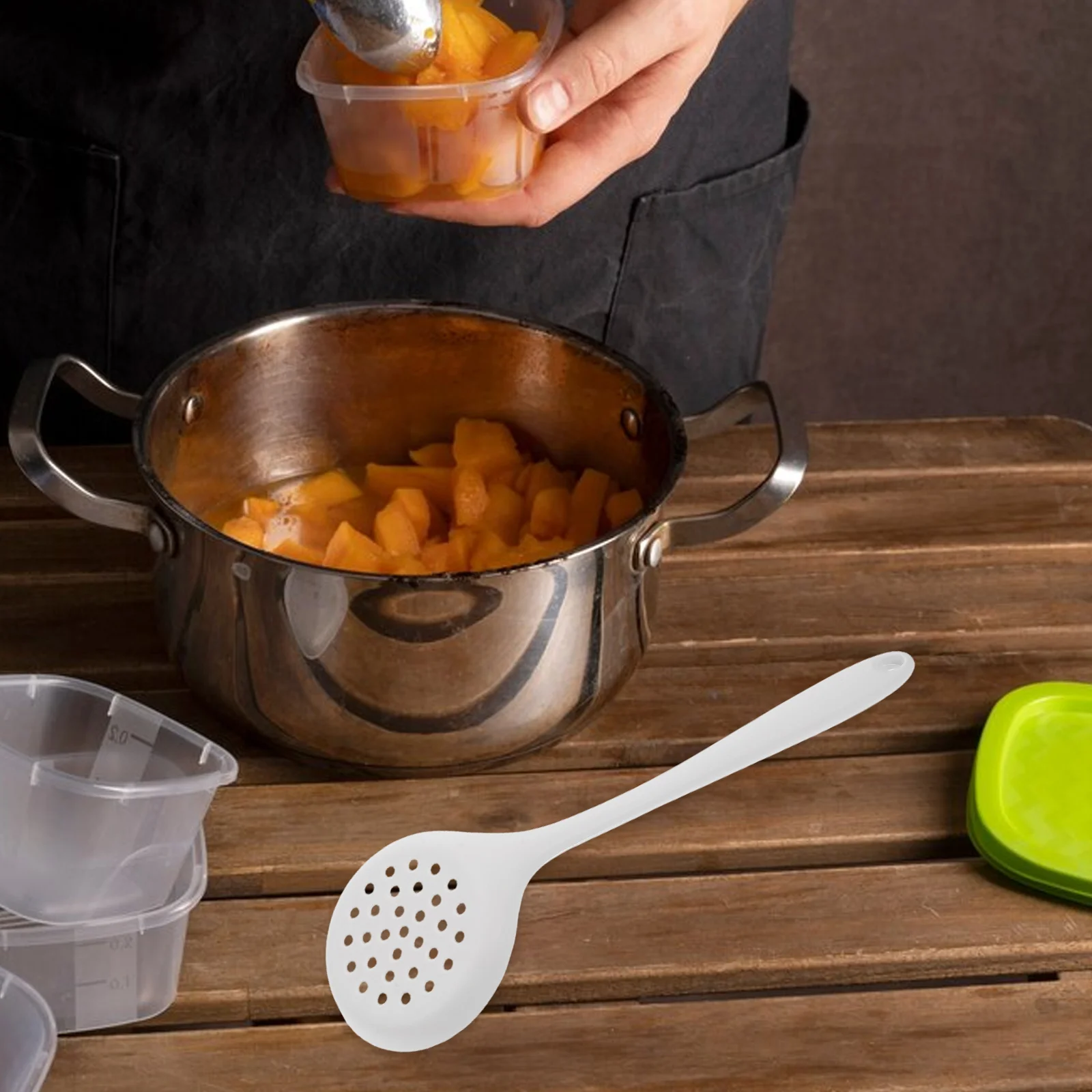 

Silicone Ladle Pasta Scoop Slotted Spoons Cooking Tools Kitchen Gadgets Strainer Colander Slot Cook Pot Noodle Utensil Supply