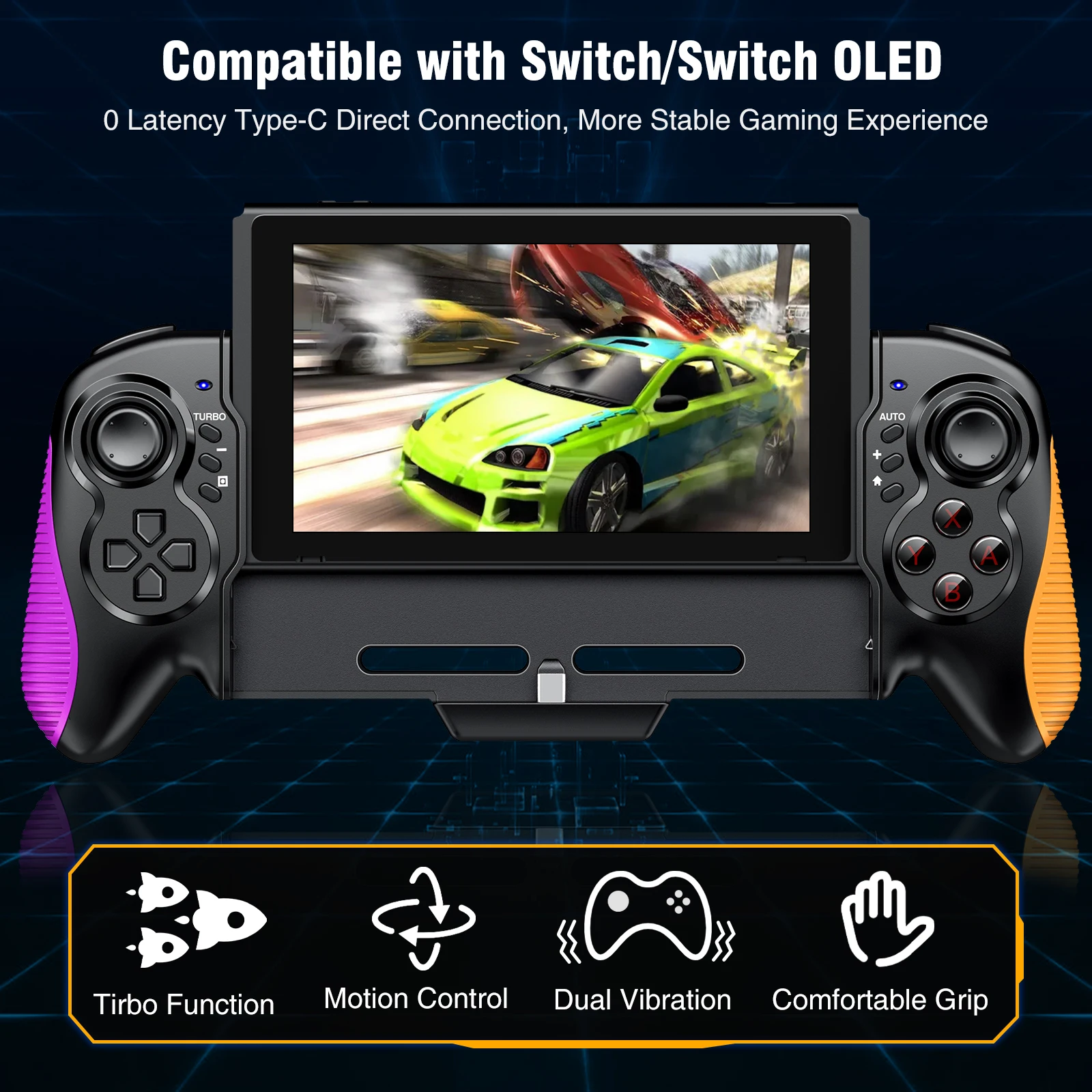 BEBONCOOL Handheld Controller For Nintendo Switch OLED Console with Turbo Function Pro Gamepad For Switch Game Accessories