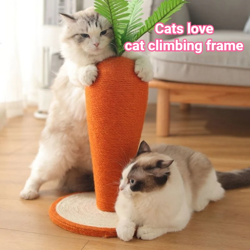 Funny Carrot Shaped Cat Scratching Post Durable Sisal Rope Posts for Cats Kitten Scratching Board Cat Supplies Cat Grab Column