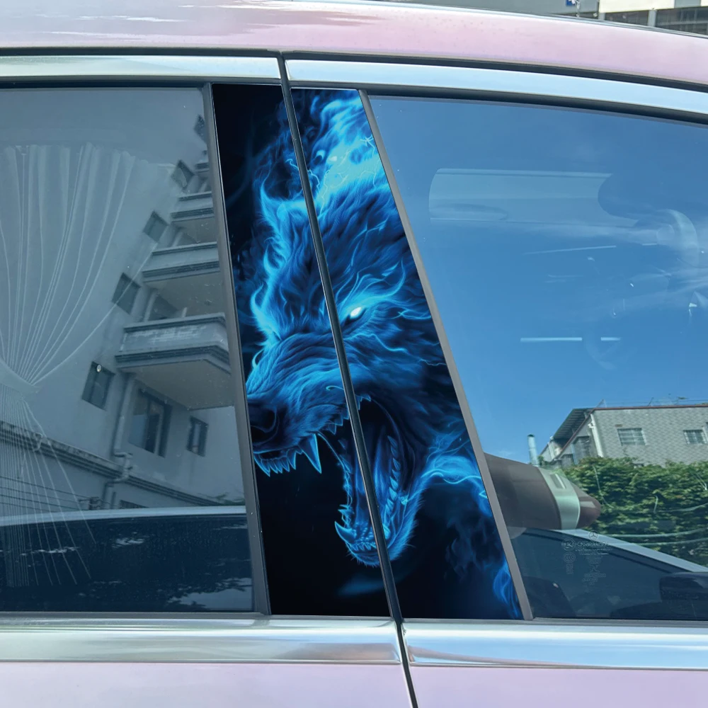 2Pcs Blue Flame Wol…