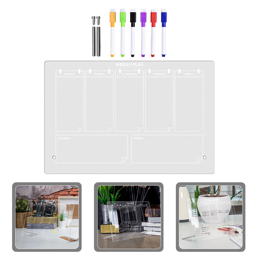

1 Set Transparent Acrylic Writing Modern Memo Message Board For Home Office School Multi-Functional Erasable Note Memo Board