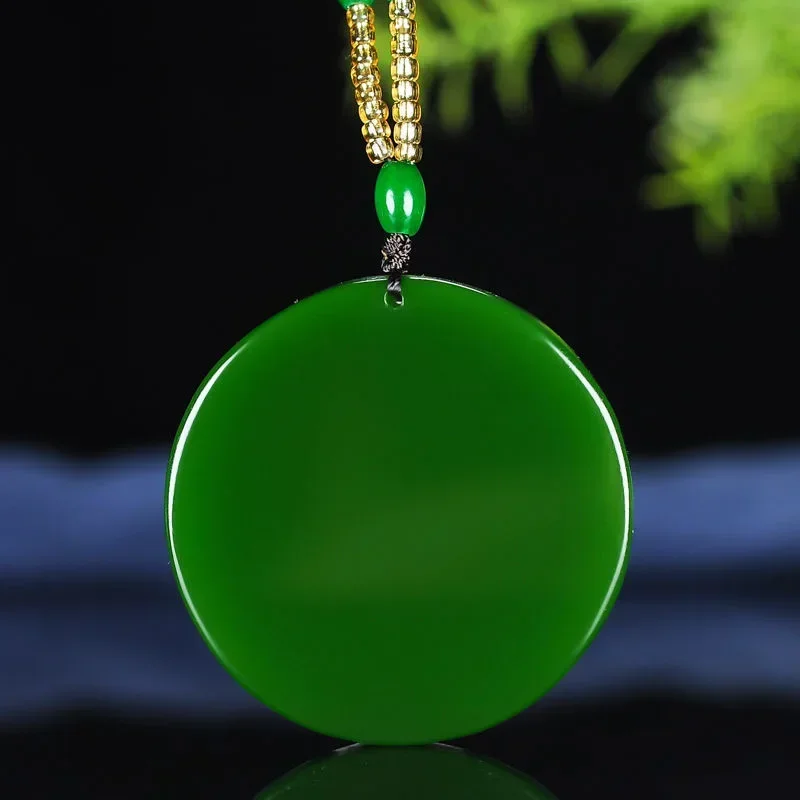 

Green Jade Pendant for Fashion Gifts Natural Jadeite Carved Chinese Charm Amulet Necklace Jewelry Men Women