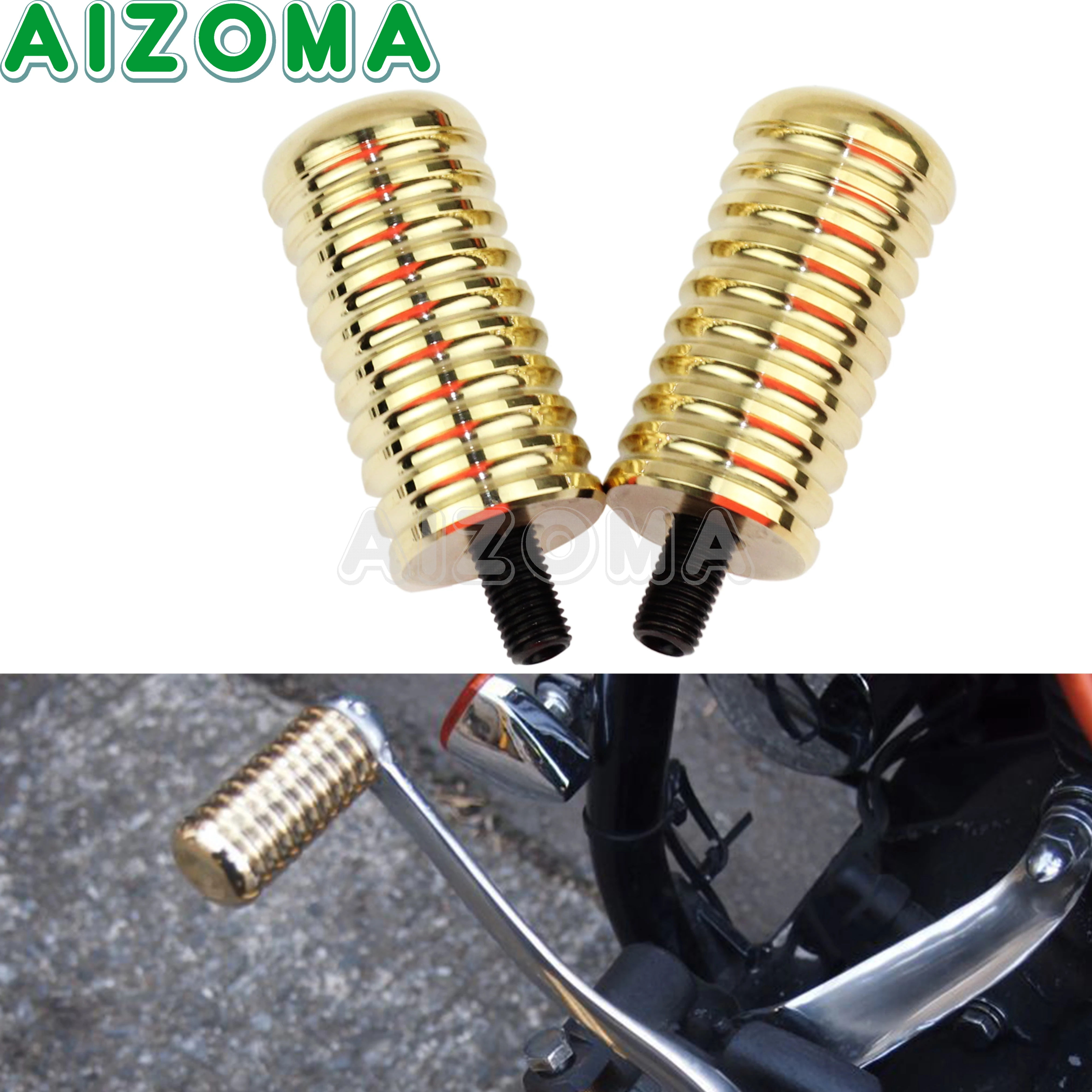 2x Brass Toe Shifter Peg Vintage Motorcycle Shift Lever Pegs for Harley Sportster 883 1200 883R 883L Foot Peg Footpeg Footrest