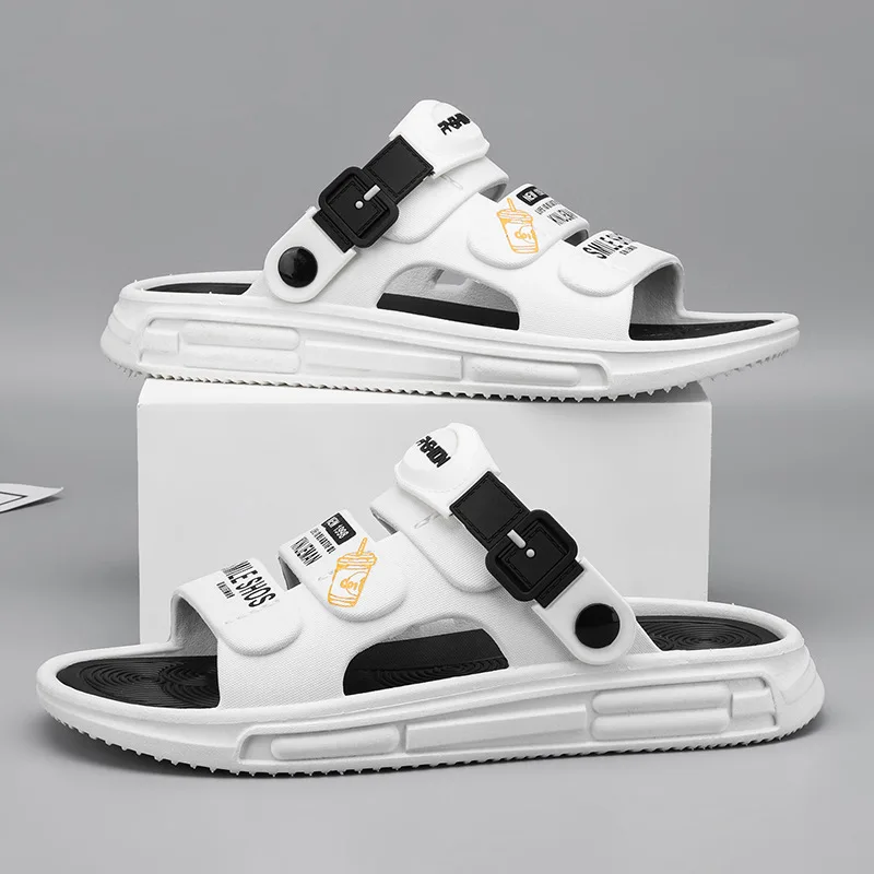Men's Summer Casual Large Size Slip-On Sandals Anti-Slip Outdoor Sports Two-In-One Driver Special Slippers Thick Bottom EVA