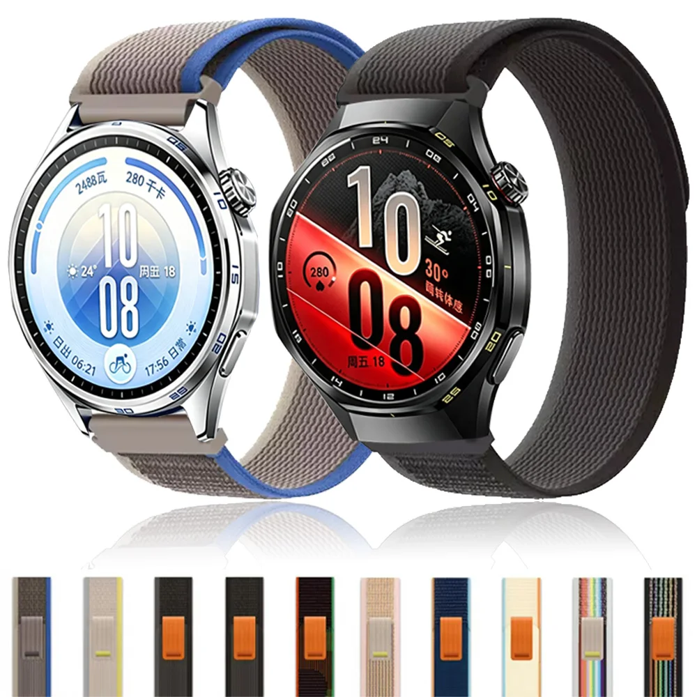 20mm 22mm Trail Nylon Loop Strap For Huawei Watch GT7-6-5-4/GT7-6-5 Pro/Runner 2 Breathable Belt Huawei Watch 6 5 46mm Accessory