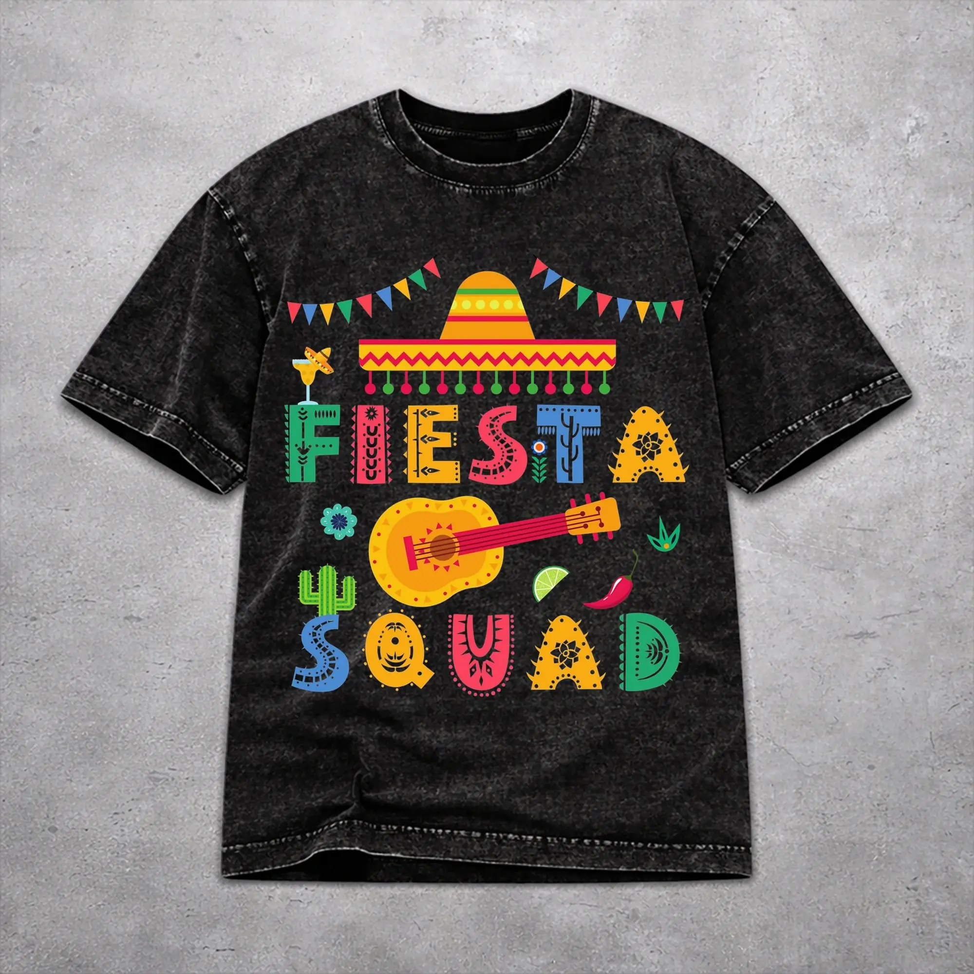 Fiesta Squad Cinco De Mayo Shirt Vintage Style For Men Women 100% Cotton T-Shirts Tee Tops