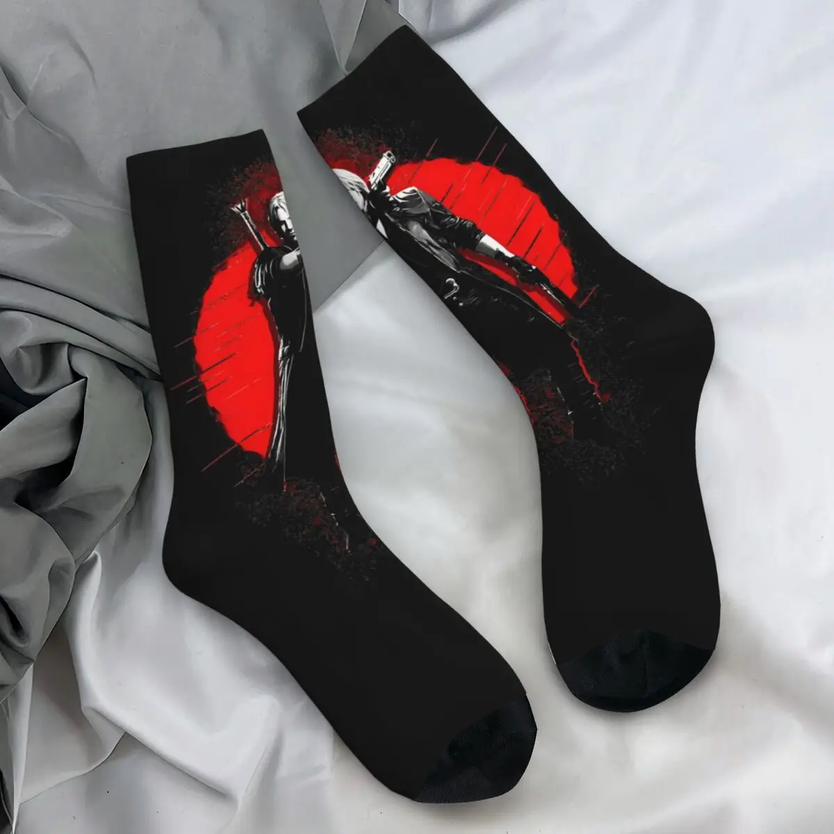 Vergil From The Devil May Cry Series Socks Autumn Stockings Harajuku Men's Warm Soft Socks Printed Skateboard Non Slip Socks