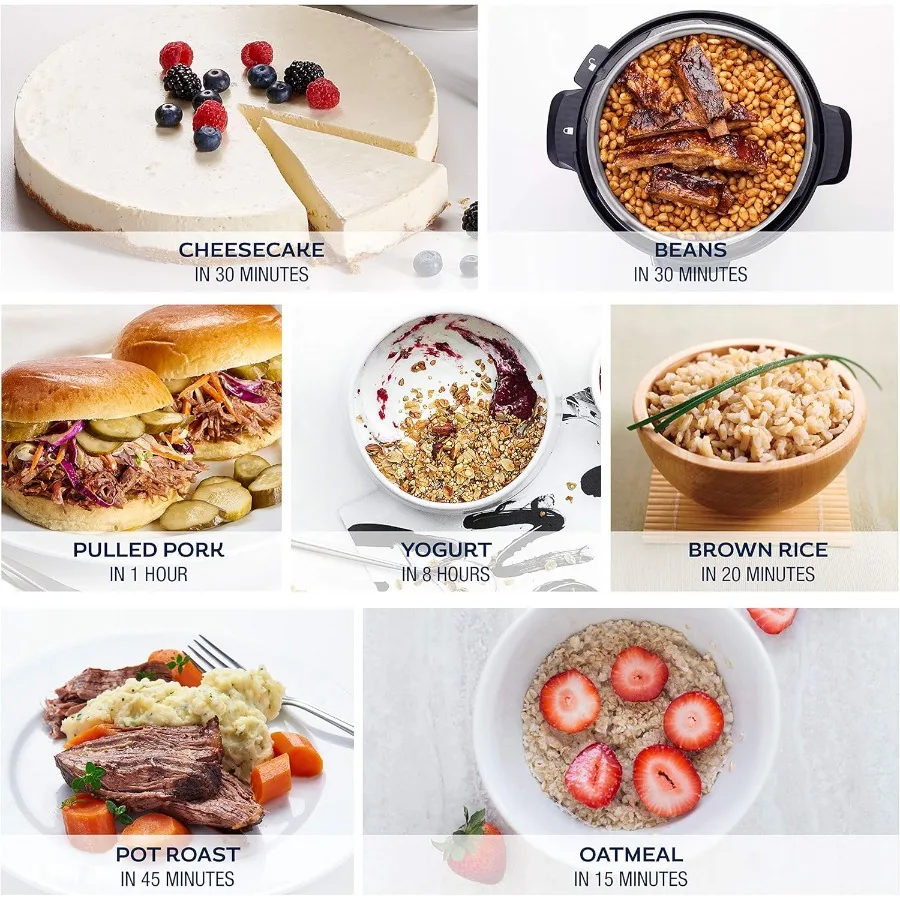 طباخ كهربائي متعدد الطبخ قابل للبرمجة بسعة 6 لتر من LUX Edge للمطبخ المنزلي: طبخ عالي الضغط، إعداد أرز بطيء الطبخ يو