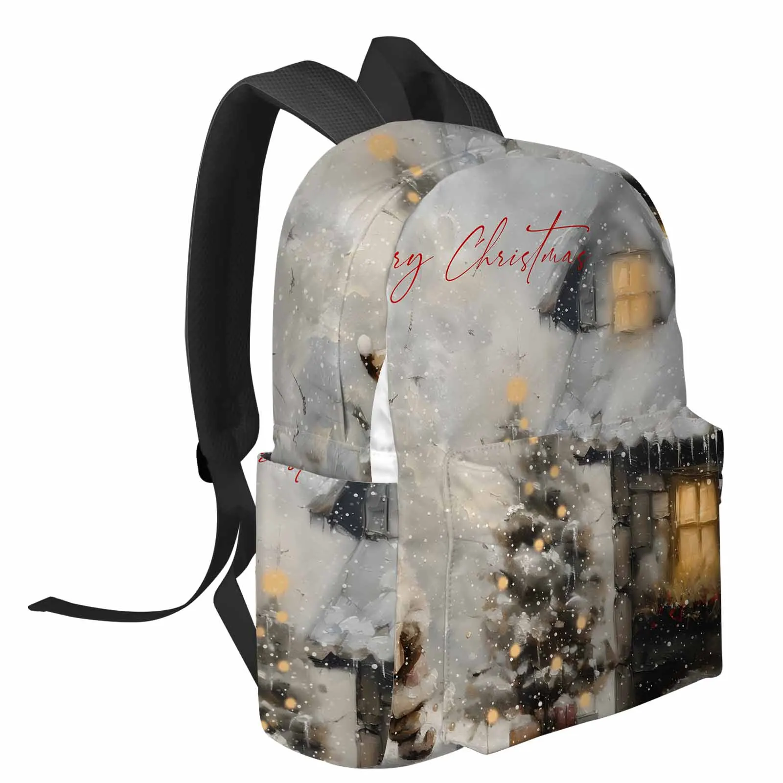 Christmas Dwarf Snow Scene Backpack School Bags for Teenagers Students Laptop Bag Women's Casual Travel Backpack