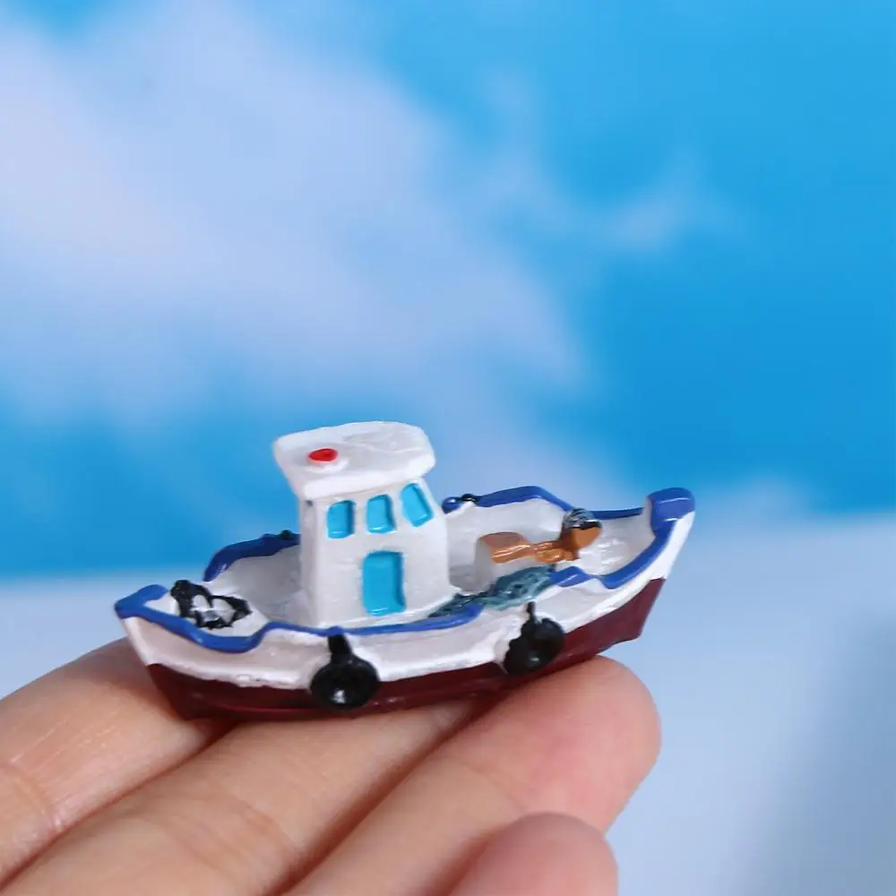 Game Miniature Figurines Birthday Gift Landscaping Decoration DIY Tabletop Ornaments Fishing Ship Toy Yacht Boat Boat Model