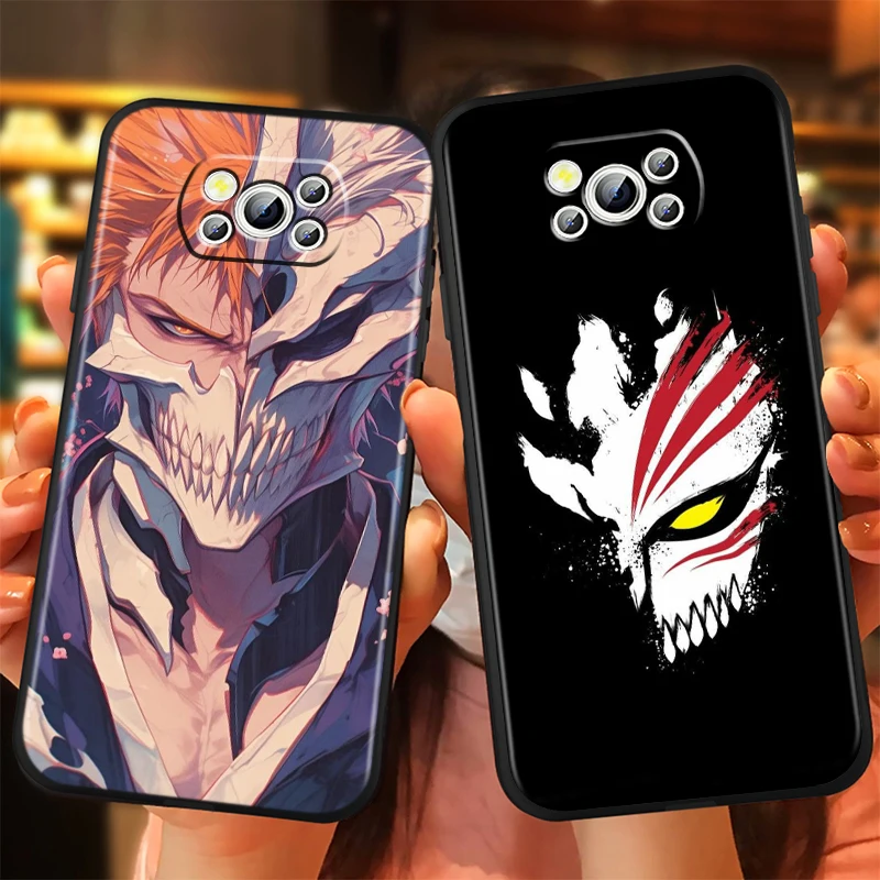 Anime BLEACH Art Comics For Xiaomi Mi Poco F5 F4 F3 X6 X5 X4 X3 M6 M5 M5S M4 M3 C65 Pro GT NFC 5G Black Back Phone Case