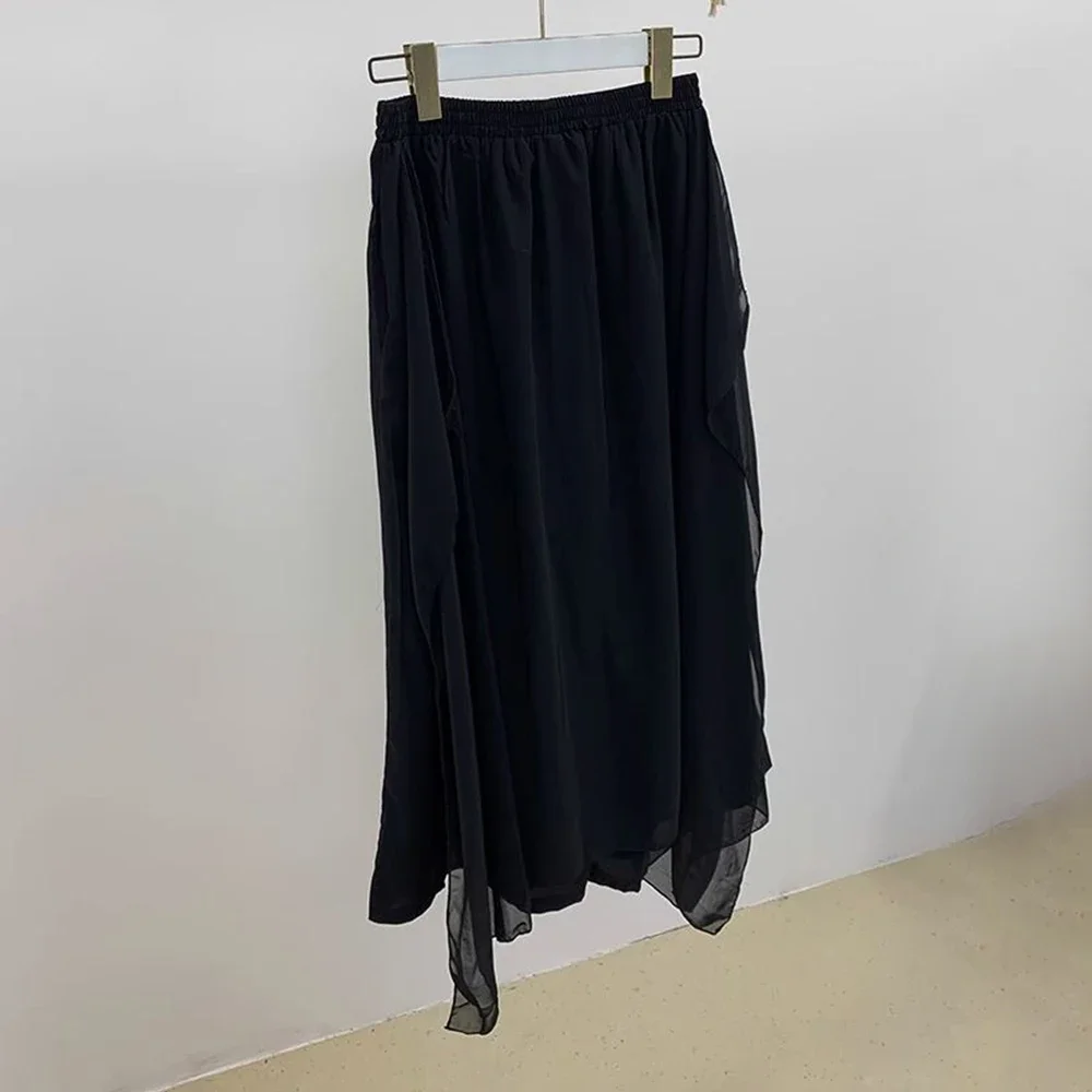 القوطية الظلام غير النظامية واسعة الساق السراويل الخط طباعة كولوتيس الخريف الشارع الشهير تنوعا هاكاما الاتجاه الساموراي السراويل للجنسين