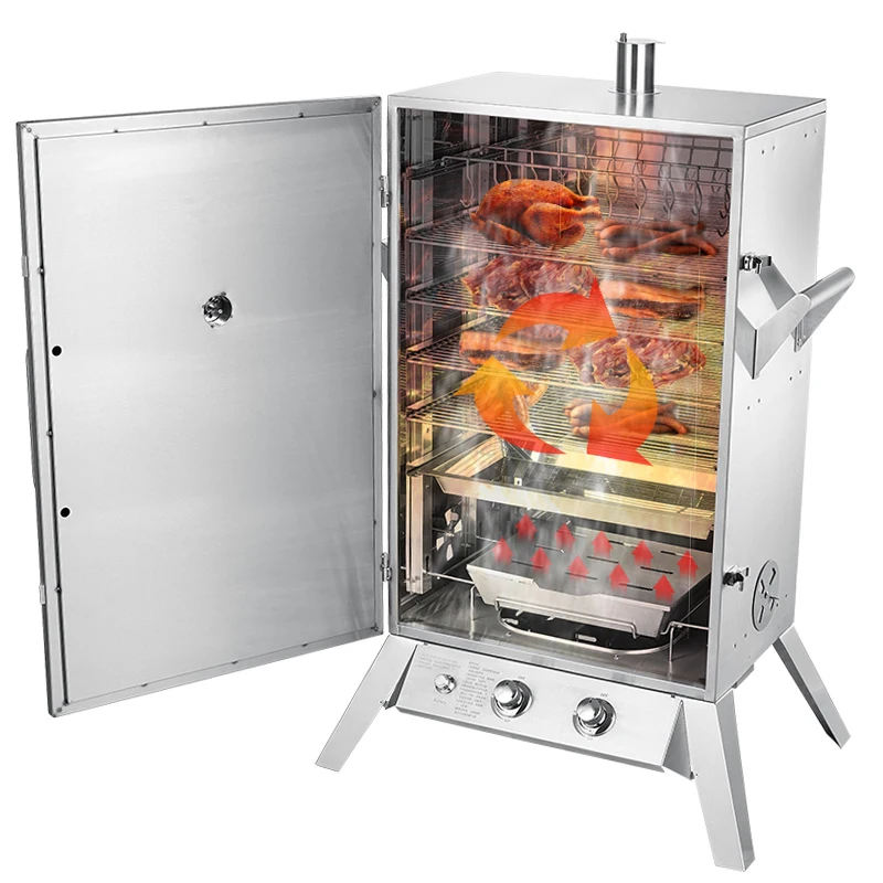 Home Use Outdoor Gas Roaster Charcoal Charcoal Wood Pellet Meat Chicken Beef Smoker Oven