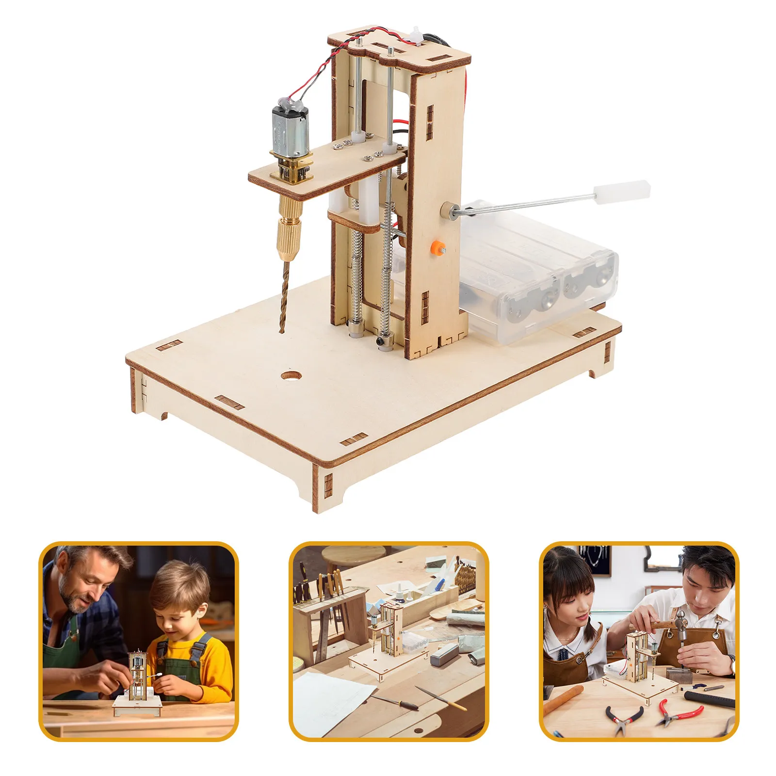 

1Set Mini Bench Drill Press DIY Educational Science Project Plastic Drilling Machine Mini Drill Press