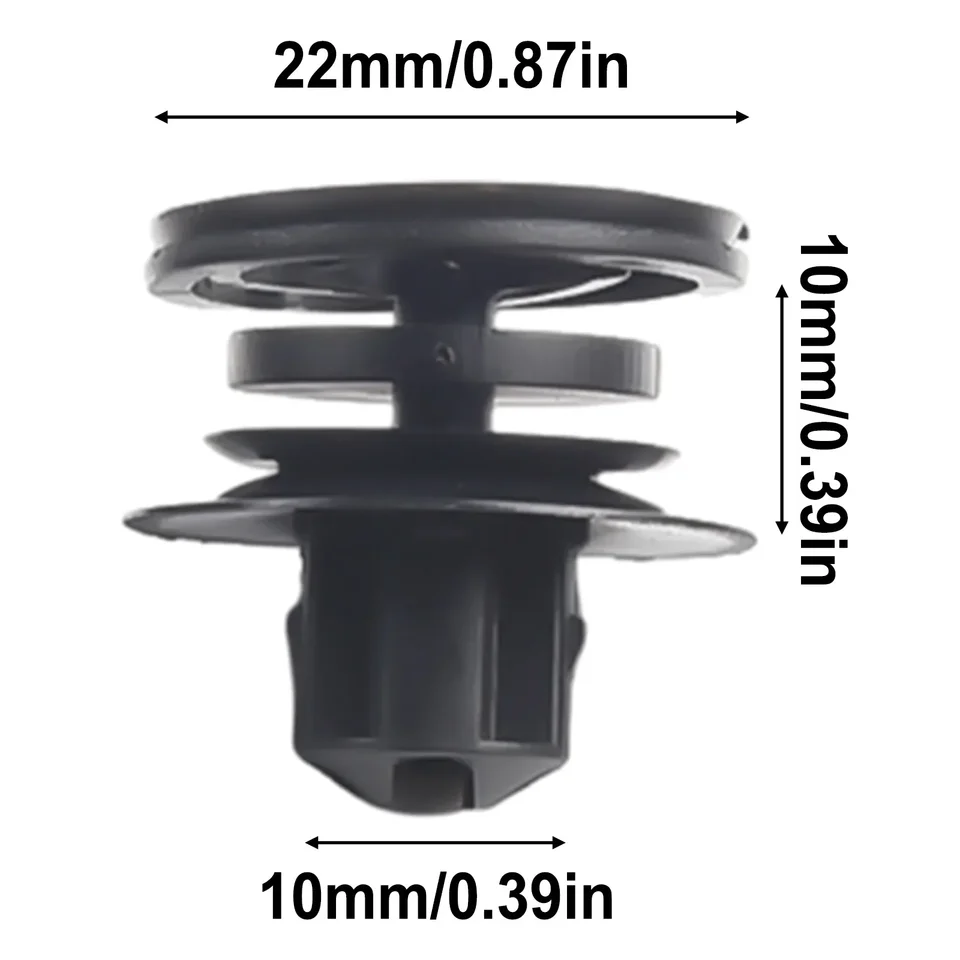 Sourcing Map Lot De 30 Clips Rivets Plastique 14mm Pour Garniture Voiture - Fixation Porte Aile Capot Pare-chocs - Noir Robuste