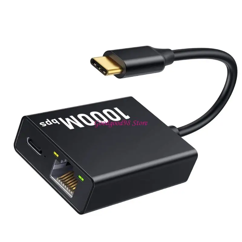 Type C To RJ45 Ethernet Adapter Fast Charging For Stable Gigabit Link On Laptops And Mobile Devices 