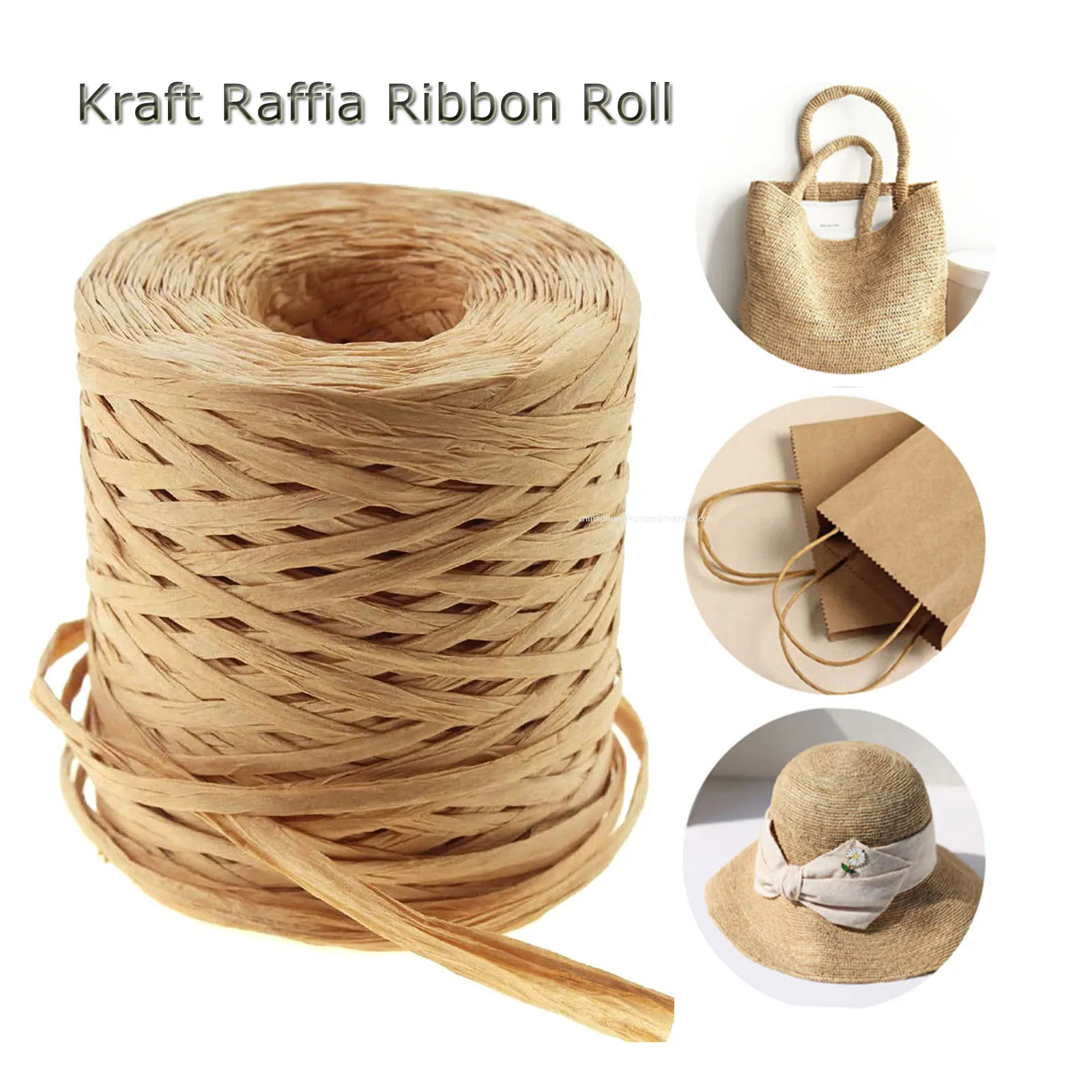 

Raffia Paper Ribbon For Gift Wrapping, DIY Decoration, Length 200meter 1 Roll Different Color Packing Paper Twine