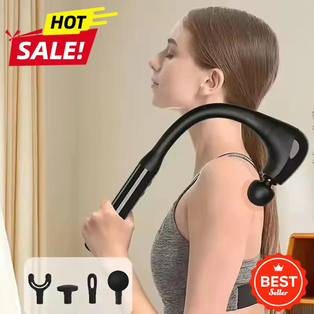 

U-образный массажер для спины с длинной ручкой, ударная терапия глубоких тканей для облегчения боли в спине и восстановления мышц